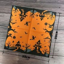 20pcs/Pac 33*33cm 2-Ply Witch's Castle Pumpkin Halloween Paper Napkins Halloween Printed Napkins Decorative Paper Placemats