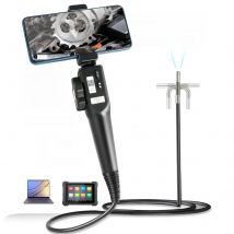 5.5mm 180° Steering Articulation Industrial Borescope Endoscope Cars Inspection Camera With 6 LED for iOS / Android