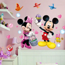 3D Cartoon  Mickey Minnie Wall Stickers For Kids Room  Bedroom Wall Decoration  Princess Room