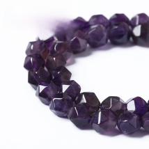 Faceted Purple Amethysts Loose Spacer Beads Natural Stone  Beads For Jewelry Making DIY Bracelet Accessories 15''strand 6mm-12mm