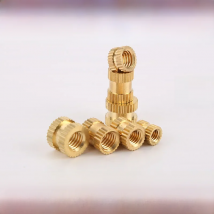 Brass Injection Insert Nut Double Oblique Knurled Copper Nut Knurled Threaded Insert for Plastic Brass Embedded Parts