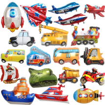 DIY cartoon Car Fire Truck Train balloon aircraft rocket ship Baby Shower Birthday Party Decoration Kids Toys Gifts Helium Balls