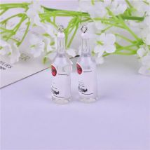 10pcs/pack 3D Alcohol Beer Bottle Resin Charms for DIY Jewelry Accessory