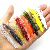 Cerill 10 PCS Floating Shrimp Soft Fishing Lure with Salt Silicone Grub Lure Twintail Jig Double Tail Wobblers Swim Bait Tackle