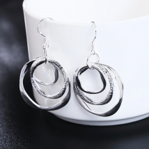 new factory wholesale LE008 fashion  silver color earrings high quality elegant cute women classic jewelry LAYD lovly gift