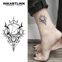 3 Stück temporäres Ziegenschädel-Tattoo, hält bis 15 Tage, neue Technologie, magischer, wasserfester, semi-permanenter Aufkleber.