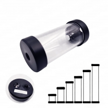 FREEZEMOD OD50mm Cylindrical Reservoir Transperant Water Tank POM Cover 7/12/17/22/27/32CM 3 Outlets 320mm Size YSX-PMB