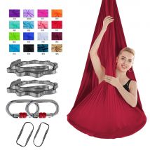 FITNESS 4,37 Yards Aerial Yoga-Hängematten-Set – langlebige Aerial-Seide mit Verlängerungsgurten und Karabinern, Inversion-Übungen