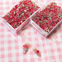 20pc Sweet 3D Mini Red Cherry Nail Art Accessories Resin Fruit Nail Charms Jewelry Nail Art Decorations Parts DIY Manicure Tools