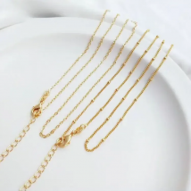 Length 45CM Thickness 14K Gold Color Brass with Lobster Clasps  Link Finished Necklace Chains