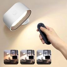 Remote Control Wall Light, Touch Night Light, 360 Degree Rotation, Bedroom Bedside Light, RGB Color Change, Dimmable