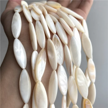 Natural Long Horse Eye Shell Beads White Spacer Loose Pearl of Mother Bead For Jewelry Making DIY Bracelet Earrings Components
