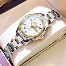 OPK 8110 Ladies Watch Classic Simple Brand Quartz Watch Stainless Steel Strap Watch For Women Waterproof Luminous Day-Date Watch