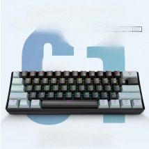 APAYADO K61 Mini Mechanical Keyboard,Wired,61 Keys,Phantom RGB, Black/White Red/Blue Mechanical Switch for Gaming,60% Portable