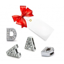 Rhinestone Slide Charms Letters For Jewelry Making Women Bracelet 8mm Alphabet A-Z Pet Collar Necklace DIY Accessories Gift