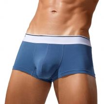 SEOBEAN Mens Underwear Cotton Solid Boxers Fashion Belt with Logo Breathable Underwear Trunks Sexy Underpants Men Boxer Shorts