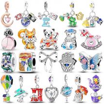 Newest Charms Beads Butterfly Perfume Girl Original Silver Plated Dangle Charm Fit Bracelet Pendants Making For Woman Jewelry