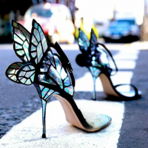 Sexy Female Butterfly Wing Women Party High Heels Sandals Thin Heeled Wedding Pumps Party Shoes Gladiator T-stage Show Sandalias