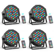 LeLeght 4Pcs 36 RGB LED Stage Party Light DMX512 With Sound Activated And Remote Control For DJ Party Show Halloween Christmas