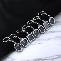 Photo Keychain 7 Designs Mini Creative Metal Alloy Heart Square Round Oval Insert Photo Picture Frame Keyring Llaveros Keychain