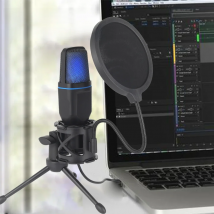 USB Microphone RGB Microfone Condensador Wire Gaming Mic for Podcast Recording Studio Streaming Laptop Desktop PC