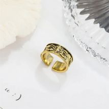 Vintage Embossed Eyes Staring Ring Unique Design Index Finger Ring for Woman Man Exquisite Creative Jewelry Accessories