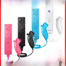 2 in 1 For Nintendo Wii Controller Set Optional Motion Plus Joystick Wireless Remote Gamepad with Silicone Case Video Game