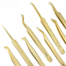 NATUHANA Professional Eyelash Tweezers High-grade Matt Stainless Steel Superhard Tweezers for Eyelash Extension Makeup Tools