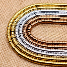4/5/6/8mm Natural Hematite Beads Loose Spacer Beads Gold Color Disc Round Beads for Jewelry Making Findings Fit Diy Necklace
