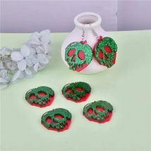8pcs/pack Apple Skull Resin Charms for  Earring Keychain DIY Fashion Jewelry Accessories