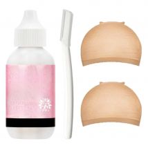 Strong Hold Lace Wig Glue 38ml Fast Dry Waterproof Toupee Adhesives Skin Color Wig Cap Eyebrow Knife Lace Wigs Bond for Beginner