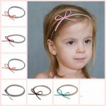 Yundfly 10PCS 22 Colors Nylon Headband Kids Girls Elastic Hair Band Suede Solid Diy Bow Kids Hair Accessories Photography Props