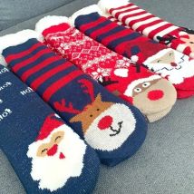 Christmas Fuzzy Slipper Socks Womens Floor Sock Soft Female Shoes Home Indoor Christmas gifts Silicone Non-slip Grip Floor Sock