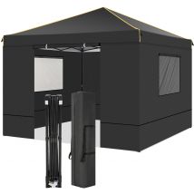 Gazebo pieghevole Gazebo da giardino esterno 3x3m Tenda da ricevimento professionale impermeabile con tenda da gazebo pop-up a parete su 4 lati UV 50+