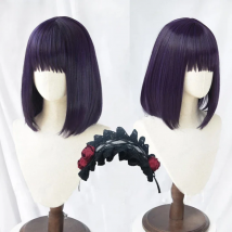 High Quality Marin Kitagawa Cosplay Wig Kuroe Shizuku Heat Resistant Synthetic Dark Purple Hair Wigs + Wig Cap + Hairband