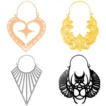 Giga 2PCS Selling Ear Hangers for Ear Plugs Tunnels Lightweight Dangle Earrings Gauges Stainless Steel Body Piercing Jewelry