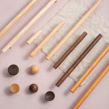 Natural Walnut / Beech Furniture Handle and Knob Kitchen Cabinet Drawer Pull Cupboard Door Handles Simple Furniture Hardware