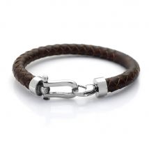 Men Wristband 8MM Genuine Braided Leather Bracelet Never Fade 316 Stainless steel Lobster Clasp Fashion Jewelry Gift