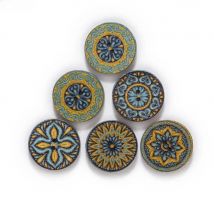 50/100pcs Gray Blue Retro Series Wood Buttons for Handwork Sewing Scrapbook Clothing Crafts Accessories Gift Card 15-25mm