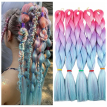 Desire for Hair 5Packs Synthetic Braiding Hair Christmas Colors Mix Tinsel Glitter Green Synthetic Hair Extensions Jumbo Braids