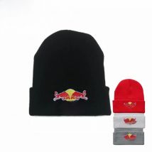 4 Colors Red Bull Beanie Hat Men's and Women's Autumn/Winter Street Trendy Headwear Elastic Soft Red Bull Sports Hat