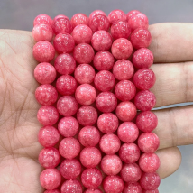 Red Rhodochrosite Natural Stone Chalcedony Round Beads for Jewelry Making 15"Strand 6 8 10 12MM Diy Bracelet Necklace Ear Studs
