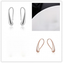 Hot Sale Water Drop Shape Woman Earrings Gold Rose Gold Black silver Color Clip Earrings Fashion Wedding Party Gift Jewelry