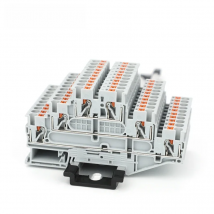 10Pcs PT2.5-3L Push-in Wiring Connector Triple 3 Level 2.5 mm² Cable 2.5mm Electrical Cable Din Rail Terminal Block PT 2.5-3L