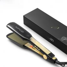 KIPOZI Professional Titanium Flat Iron Hair Straightener with Digital LCD Display Dual Voltage Instant Heating Curling Iron