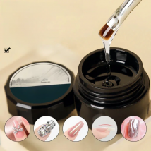 5 IN 1 Japanese Hard Top Coat 15ml Reinforce Gel Nail No Wipe Top Gel Efficient Function Adhesive Water Nail Art Gel DIY Design