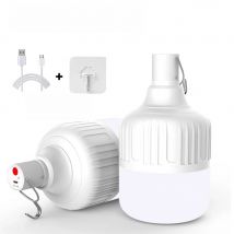 1-8pcs Portable Outdoor Camping Lights USB Rechargeable lamp LED Emergency Bulb Hook High Power Tents Lantern Night Lights Bulb