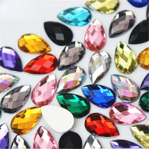 Cong Shao 100pcs 8*13mm Colorful Flatback Drop Acrylic Rhinestone Crystal And Stones Costume Strass For DIY Clothes Crafts WC762