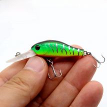 AOCLU Floating Deep Swimmer 35mm 2.4g Diving 1.2m Hard Bait Minnow Crank Shad Lure For Sea Bass Boat Rock Inshore Fishing VMC