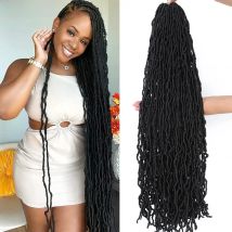 18 24 36 Inch 6 Packs New Faux Locs Crochet Hair Meche Faux Locks Crochet Braid Soft Locs Synthetic Locks Crochet Hair for Women